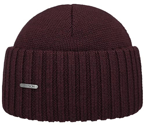 Stetson Beanie Merino Wool bordeaux Größe One Size