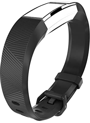 CoolGadget Armband kompatibel mit Fitbit Alta/Alta HR aus Silikon, [Flexibles Sport Fitness Uhren Band], Damen und Herren - Schwarz