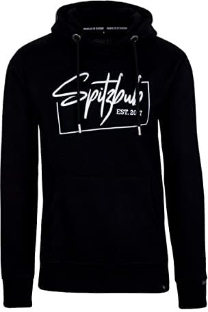 Spitzbub Herren Hoodie Pullover mit Kapuze Kapuzenpullover Street-Design in Schwarz