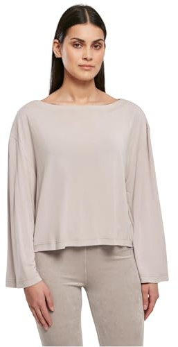 Urban Classics Women's Ladies Short Modal Bateau Necklinie Longsleeve T-Shirt, warmgrey, 5XL