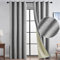 Topfinel Vorhang Blickdicht Gardinen mit Ösen 100% Verdunklungsvorhänge Leinen Vorhänge Grau 2er Set 140 x 160 cm Blackout Curtain Deko Wohnzimmer Schlafzimmer
