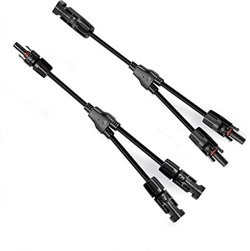 WBGADAM 1 Paar Solarkabel Y Verteiler Parallelverbinder Stecker, Solar PV Kabel Solarpanel Kabelverbinder MMF/FFM Solar 1 zu 2 Abzweigadapter