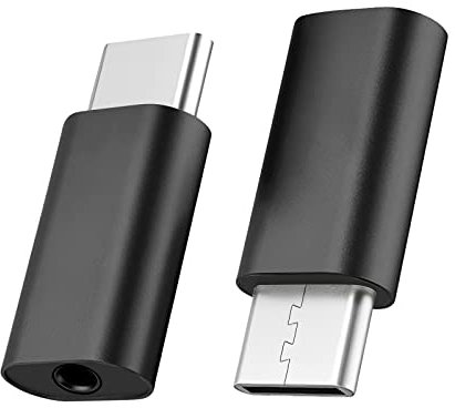 EasyULT 2 Pack Adaptador de Auriculares USB C a Conector de 3,5 mm, Adaptador Auriculares Micrófono Tipo C Compatible con Huawei, Xiaomi, Vivo (Negro)