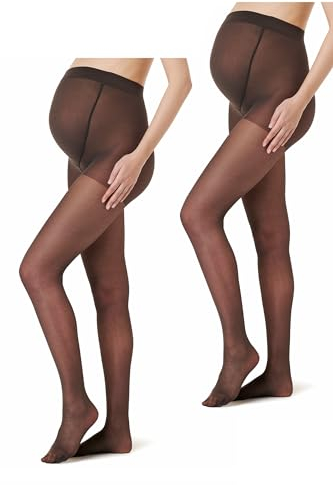 Noppies Lot de 2 Collants de maternité 20 Deniers, XL Femme