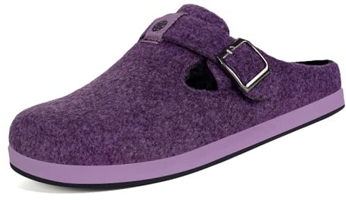 Gaatpot Pantofole Invernali da Donna,Zoccoli in Feltro per Indoor Outdoor,Viola A,40