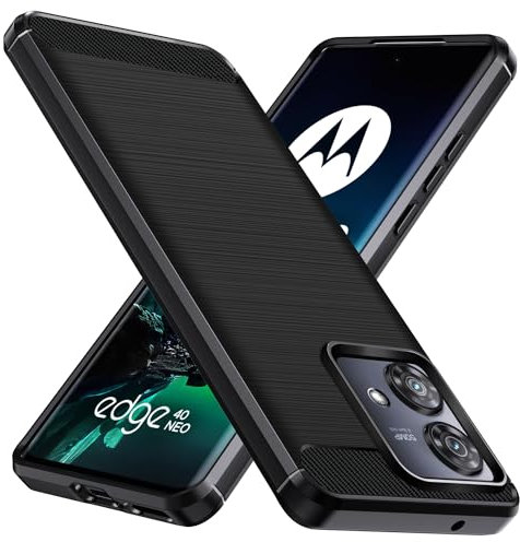ivoler Coque Silicone pour Motorola Moto Edge 40 Neo, [Protection Antichoc Militaire] Étui de Protection, Mince Souple TPU Anti-Rayures Dos Bumper Housse, Noir