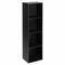 URBNLIVING Tier Wooden Bookcase Shelving Display Storage Shelf Unit Wood Shelves (Black, 4 Shelf)