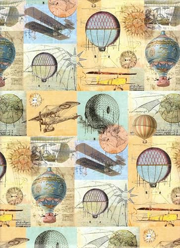 ARKRAFT Geschenkpapier Set 3 Bögen XXL 90 x 65 cm Verpackung plastikfrei FSC Papier Heißluftballons (18-8168)