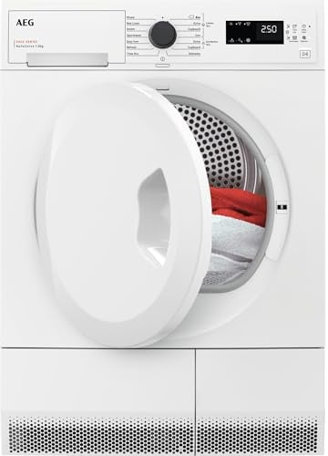 AEG 5000 Series Tumble Dryer TXC508B2B, 8kg Load, Freestanding Condenser, Anticrease, Delay Start, Cotton and Delicate Programmes, Interior light, Class B, White