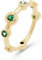 JETTE Damen-Damenring 925er Silber, recycelt 7 Farbstein 55 Gelbgold 32027823