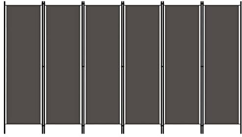 Paravent Outdoor Wetterfest Blackout Curtain 6-TLG. Raumteiler Anthrazit 300x180 cm