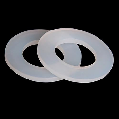 YXYFA 2 Stück Silikondichtung, Flachdichtung, Dicke 2,5 mm, Dichtscheibe for Rohrverschraubungen mit Innendurchmesser 20 25 32 40 50 mm, Silikonscheiben flach weiß(50mm)