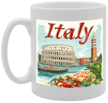 Coralgraph - Novelty Gift Printed Coffee Ceramic Mug Featuring Country Designs (Italy)
