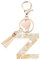 Vorysum Porte-clés beige avec initiale lettre porte-clés Cœur porte-clés fille initiale cadeau gland or -porte clef femme-Z