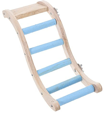 BELLIFFY Parrot Climbing Rope Ladder Toy for Parrots Small Bird Cage Accessory Wooden Ladder for Birds