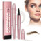Matita Sopracciglia Microblading Waterproof, 3D Impermeabile 4 Punta Sopracciglio Precisa con Punta, Trucco Naturale di lunga durata Fine Stroke Matita sopracciglio magica (1#-Marrone Chiaro)