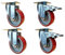 Schwerlastrollen, 3 Zoll, 4 Zoll, 5 Zoll, Universal-Lenkrollen mit Gusseisenkern, Doppellagern for Gerüste, Fabriken, Lager(4 inch 100mm)