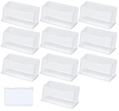 Lot de 10 porte-cartes de visite transparents avec 1 collection de feuilles A-6 transparentes - Boîte robuste pour cartes de visite - Boîte d'affichage pour cartes de visite