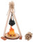Koboko Miniatur Wichtel Zubehör, Mini Weihnachten Lagerfeuer Wichtelzubehör, Puppenhaus Zubehör, DIY Lagerfeuer Krippen Zubehör, Holz Miniatur Deko Lagerfeuer Weihnachten Set