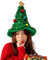 Weihnachtsbaum Hut Für Damen Und Herren - Grüner Filz Tannenbaum Kopfbedeckung Mit Stern Für Weihnachten, Partys, Karneval