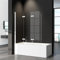 Duschwand für Badewanne 140 x 140 cm 3-teilig Faltbar, Weiß Duschabtrennung Badewannenaufsatz aus 6mm ESG Sicherheitsglas mit Nano Beschichtung, 140cm Duschtrennwand Glas Badewannenwand