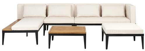 4-Sitzer Lounge Set 3-teilig rechts zertifiziertes Holz hellbraun Bracciano