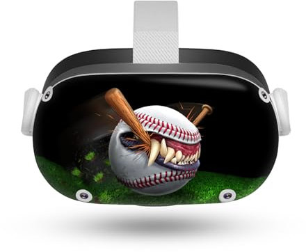 Head Case Designs Offizielle Tom Wood Baseball Monsters & Horrors Vinyl Haut Aufkleber Abziehbild Abdeckung kompatibel mit Meta Quest 2