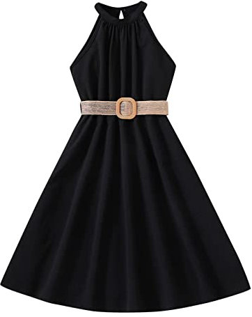 Générique Robe Adolescent Fille Princesse Chic Et élégante sans Manches Robe De Bapteme Enfant Filles Anniversaire Habillé 7-12 Ans Pas Cher Printemps Ete Robe Soirée Fille Vintage Confortable