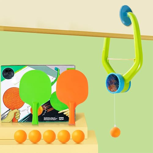 Yuelulala Door Ping Pong Game, 9 PCS Adjustable Hanging Table Tennis Trainer Set Hand-Eye Coordination Games for Fun (A240-1)