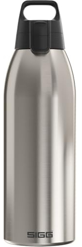 SIGG - Stainless Steel Insulated Water Bottle - Shield Therm One Brushed - Suitable for Carbonated Beverages - Leakproof - Dishwasher Safe - BPA Free - 90% Recycled - for the Outdoor - Silver - 1L