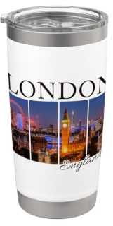 London, England, Vereinigtes Königreich, Cityscape Pride, Skyline Doppelwandiger Edelstahl-Thermobecher