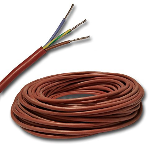 Cavo in silicone per sauna SIHF-J 3G1,5 mm² 99,9% rame OFC, stagnato, ad esempio per stufa da sauna fino a 3 kW o lampada da sauna