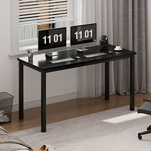 SogesHome PC Schreibtisch Computertisch 100 x 60 x 75 cm Bürotisch Workstation für Home Office Verwenden Schreibtisch, Esstisch Konferenztisch, Schwarz