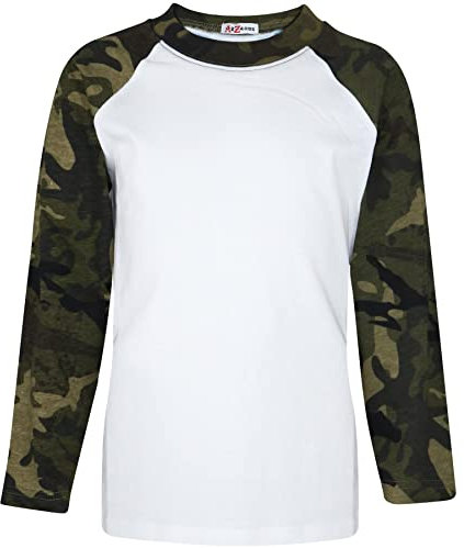 A2Z 4 Kids Boys Plain Long Sleeves Lightweight Activewear T-Shirt Athletic Soft Feel Breathable Summer Tank Top Casual School PE T-Shirts Age 5-13 Years Camo Green