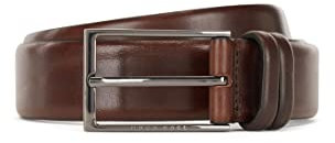 BOSS Herren Carmello Zweifarbiger Gürtel aus pflanzlich gegerbtem Leder,Braun (Dark Brown 202),115