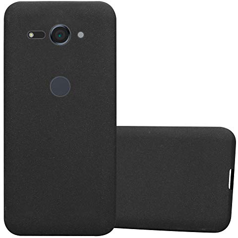 Cadorabo Hülle kompatibel mit Sony Xperia XZ2 COMPACT Schutzhülle TPU Silikon Case Frost Design Slim Kratzfest Weiche Gummi mit Rundumschutz Case Hülle für Sony Xperia XZ2 COMPACT in Schwarz