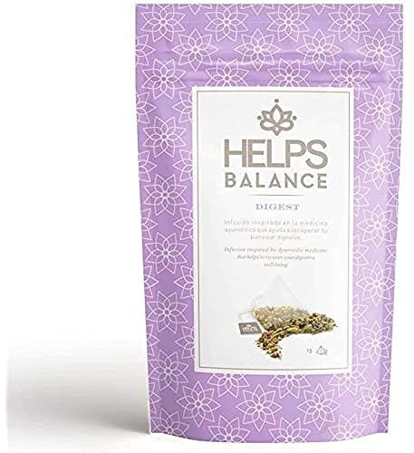 HELPS INFUSIONES - Infusión Digestiva A Base De Manzanilla, Manzana, Piel De Naranja, Rooibos, Jengibre Y Canela. Helps Harmony. Caja de 15 Pirámides.