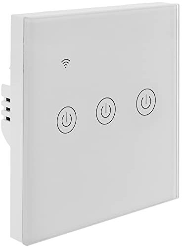 BeMatik - Interruptor Inteligente táctil Triple en Color Blanco Compatible con Google Home, Alexa y IFTTT