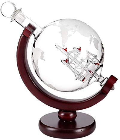 Tubayia Whiskey Karaffe Globe Decanter Schiff Likörspender für Zuhause, Bar, Restaurant