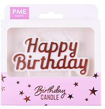 PME Happy Birthday Candle - Rose Gold