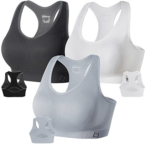 FITTIN Cross Back Sports Bras for Women - Seamless Sports Bra with Removable Padded for Yoga Gym Workout