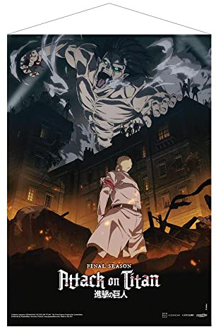 BANDAI MODEL KIT Attack on Titan Wandbild, Motiv The Final Season, 50 x 70 cm