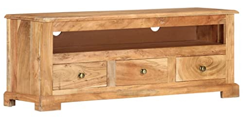 vidaXL TV Schrank Lowboard TV Möbel Fernsehschrank Fernsehtisch TV Board Fernsehmöbel HiFi Schrank Massivholz Akazie 110x30x40cm Braun