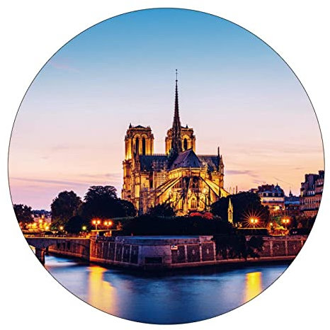 MASTPOINT Antico edificio vista notturna 3D tappeto rotondo soggiorno decorazione tappetino zona notte tappeto sedia girevole tappetino