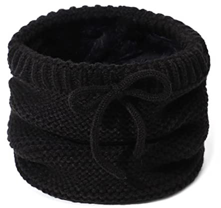 NLAND Scaldacollo Invernale Scaldacollo da Antivento Sciarpa Sportiva per lo Sci Scalda Collo in Pile Donna (Nero, Taglia unica)