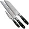 Eden Classic Damast Set di 3 coltelli EQ2030-S07 Set di Coltelli comprende Santoku, Spelucchino a lama dritta e Coltello da Pane, Acciaio Damasco