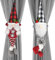 Super Idee 2er Set Wichtel Weihnachten Dekoration Weihnachtswichtel Figuren langes Bein und Arm Streiche Puppe Vorhanghalter die Hände sind mit Klettverschluss Kinder Geschenke GNOME (Rot+Grau)