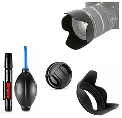 Camera Basic Accessories Bundle 52mm Lens hood, Lens cap, Cleaning set For Sony FDR-AX33 FDR-AX33E FDR-AXP33 FDR-AXP33E Camcorder