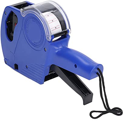 Fafeicy Manual Pricing Gun Kit 8 Digits, Spare Ink 21x12mm Labels | 7 Digits and 1 Currency, Easy Selector Knob, Plastic Body, For Retail Grocery Office Garage Sales Use Kit