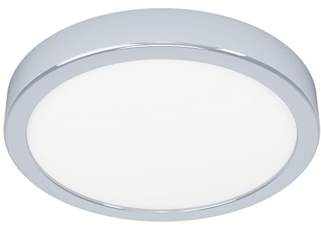 EGLO LED Bad-Deckenlampe Fueva 5, Ø 21 cm, runde Deckenleuchte | Badezimmer Lampe, Badlampe Decke aus Metall in Chrom, 2000 Lumen, warmweiß, IP44